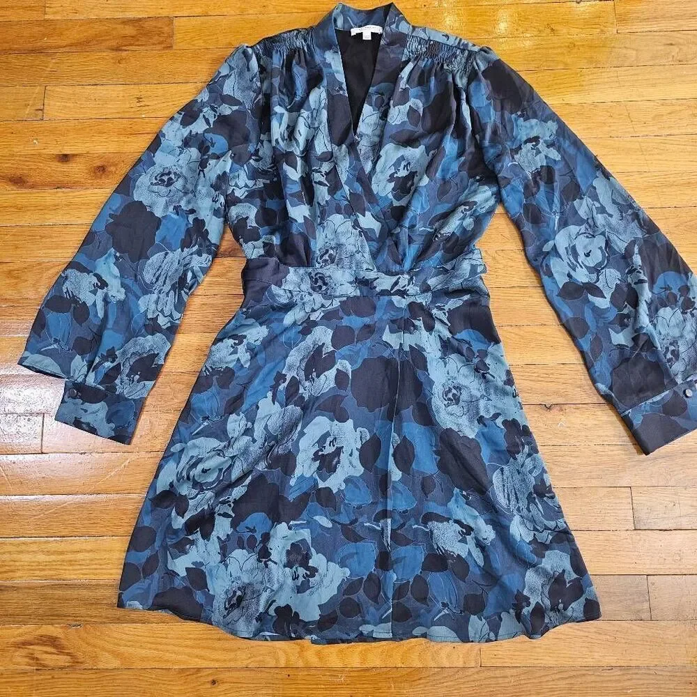 Equipment Green Black Floral Dress Size 6